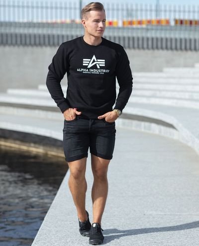 Basic Sweater Black Alpha Industries Basic Sweater Black Alpha Industries