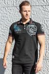 Black Poloshirt with Back print Rusty Neal