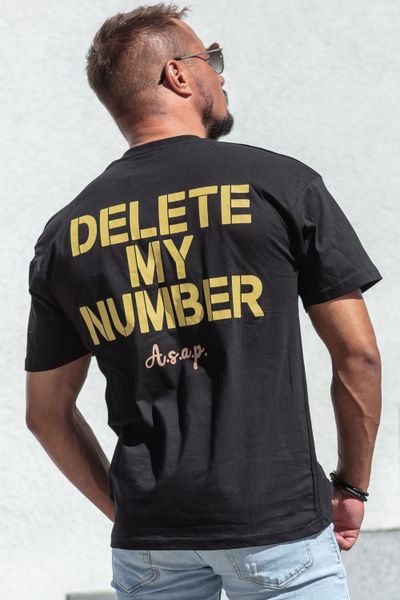 Delete My Number Black T-Shirt AARHON
