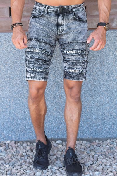 Dark Gray Ripped Shorts Jerone