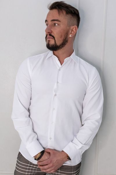 White Slim Fit Dress Shirt Jerone