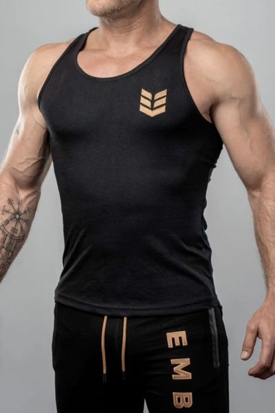 Men's Form-Fitting Black Tank Top Empire Embodied