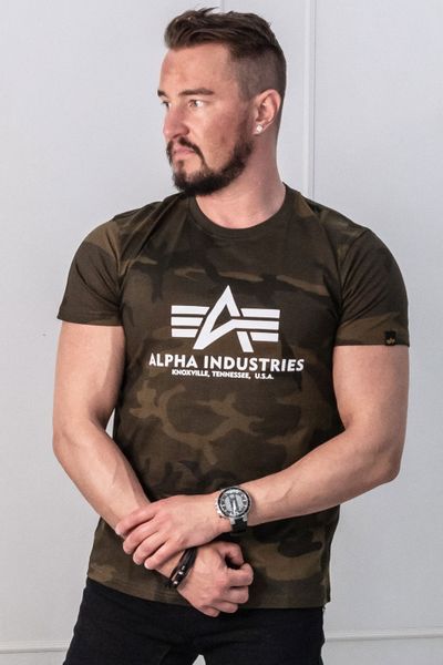 Pagrindiniai kamufliažiniai marškinėliai Alpha Industries
