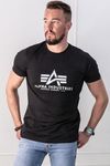 Basic Carbon Silver Black marškinėliai Alpha Industries