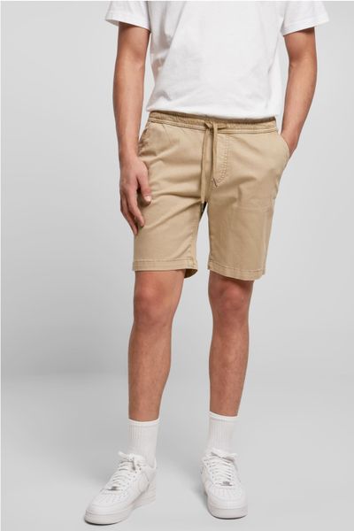 Šviesiai rudi tamprūs twill šortai URBAN CLASSICS Šviesiai rudi tamprūs twill šortai URBAN CLASSICS